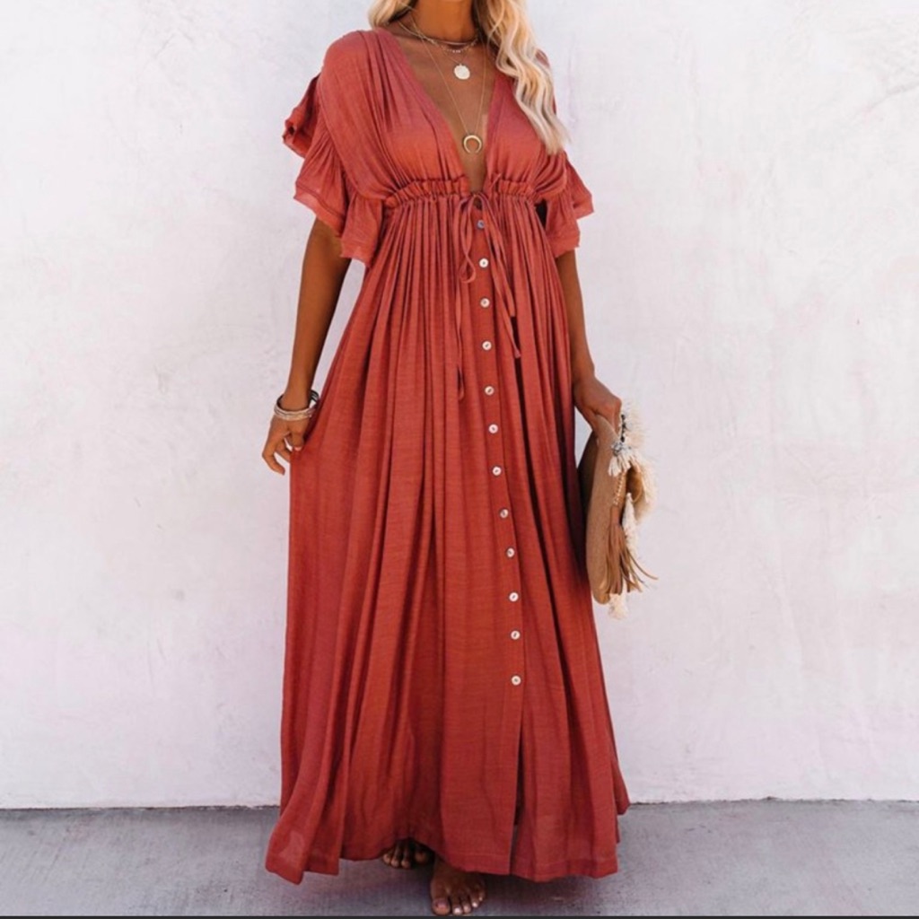 Nwt Charlie Charlie Charlotte Red Maxi Dress